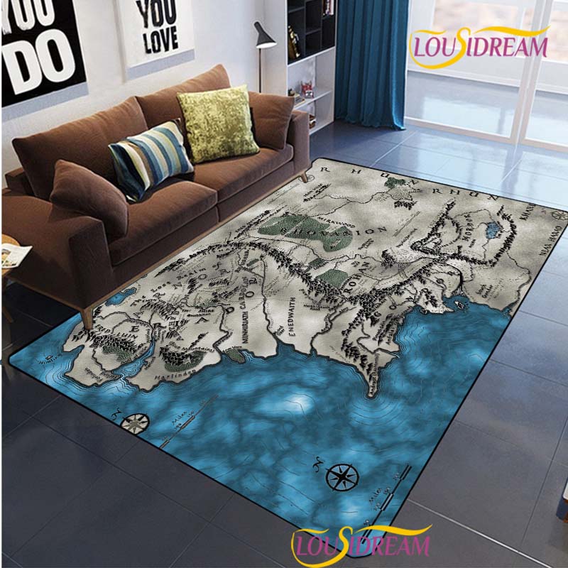 Lord of the Rings Carpet for Living Room Bedroom Rug Kitchen Door Unslip Floor Mats Birthday Gift Photography Props Alfombra Rug