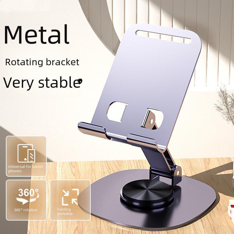 360° Rotating Portable Desktop Phone & Tablet Stand, Foldable for Live Streaming & Displays