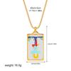 New Design Colorful Enamel Tarot Cards Pendant Necklaces  18K Gold Plated Sun Star Moon Box Chain Choker Jewelry for Women
