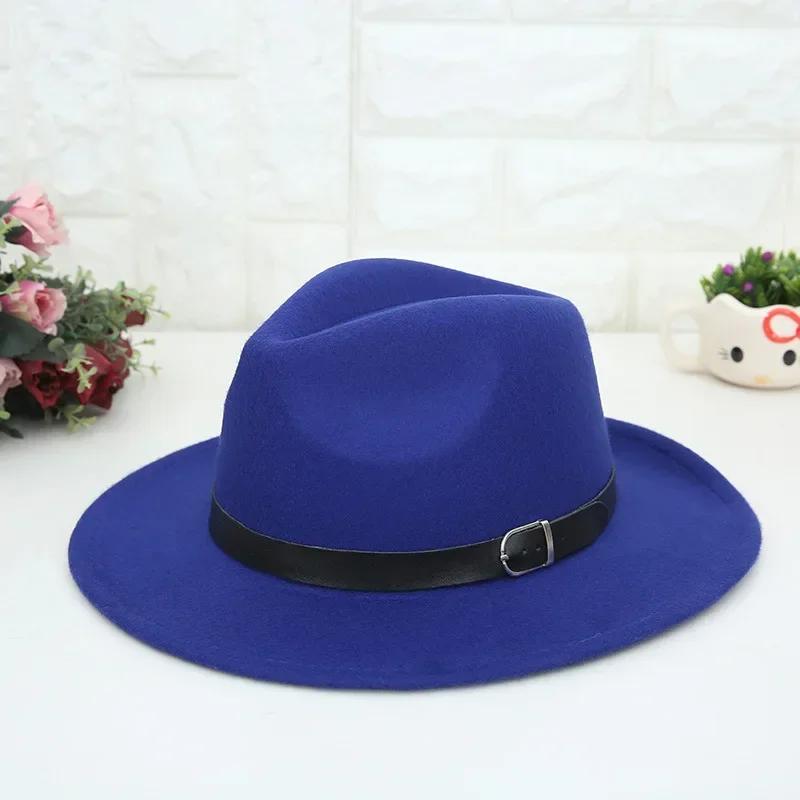 Fashion Western Cowboy Men's Hat English Style Woolen Hat Flat Top Flat Brim Black Top Hat European American Hats Accessories
