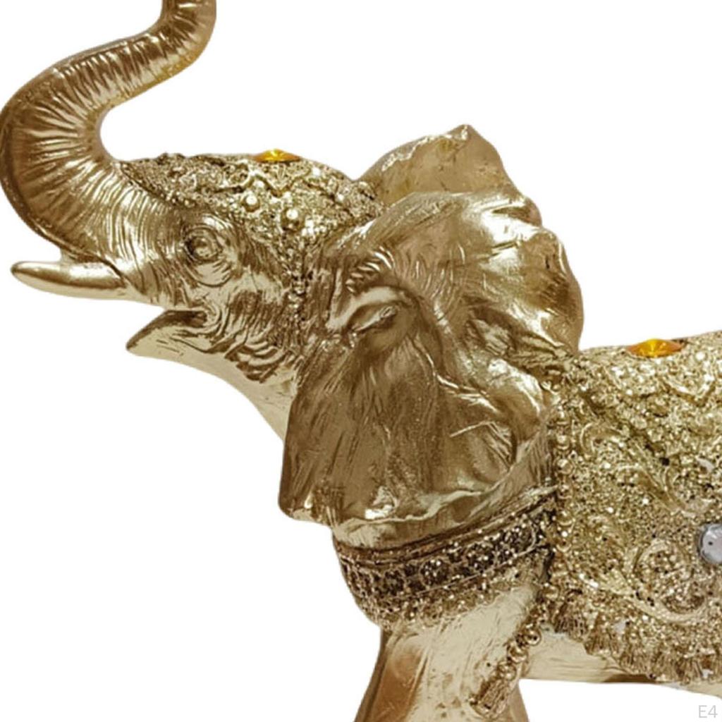 Elephant Statue Animal Art Sculpture Decoration Good Luck for Cabinet Bedroom Desktop