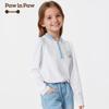 PawinPaw Girls' Cartoon Bear Long-Sleeve Polo T-Shirt