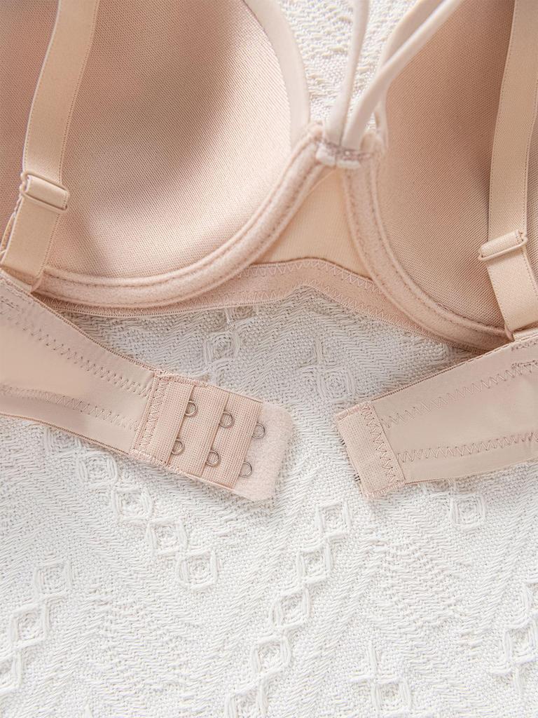 SHEIN Cross Strap Lace Push-Up Underwire Bra In European Size