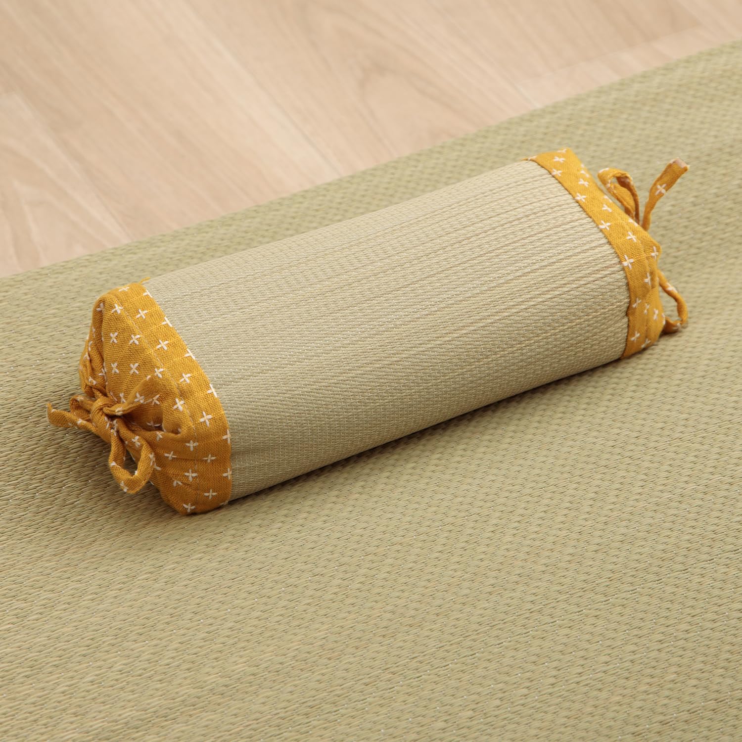 

Ikehiko Igusa Pillow Japanese Square Pillow Shiori Yellow 15 x 30cm Indian Cotton Sashiko Height Adjustment Simple Relaxing Effect Antibacterial Odor