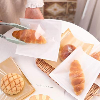 100Pcs Disposable Kraft Greaseproof Paper Snack Sandwich Bread Doughnut Pastry Packaging Bags