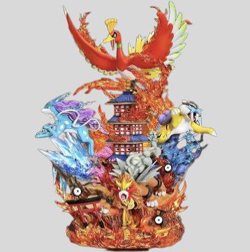 

Pet Elf EGG Pocket Monsters Handheld Ornament Phoenix King Three Holy Beasts Thunder God Water Lord Anime Handheld Model