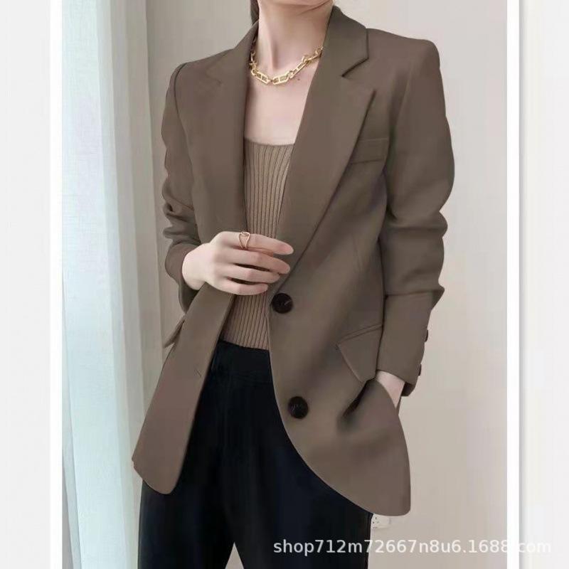 Export Brown Blazer Spring New Black Suit Top Women