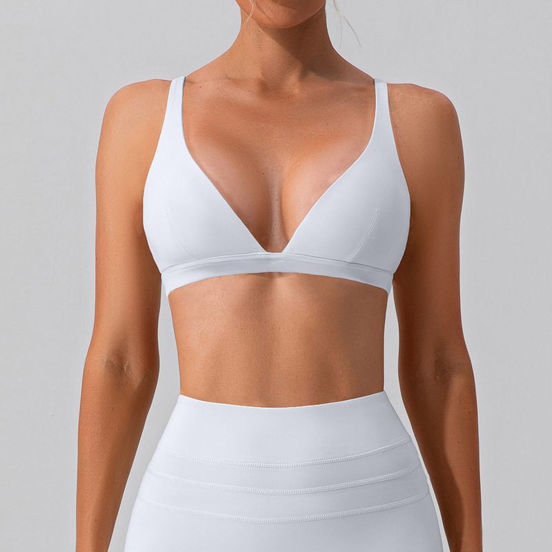 

Fashion High Strength Yoga Bra Bubble Wrap Tight Women s Sports Underwear Pilates Running Workout Vest Tops White XL / 10