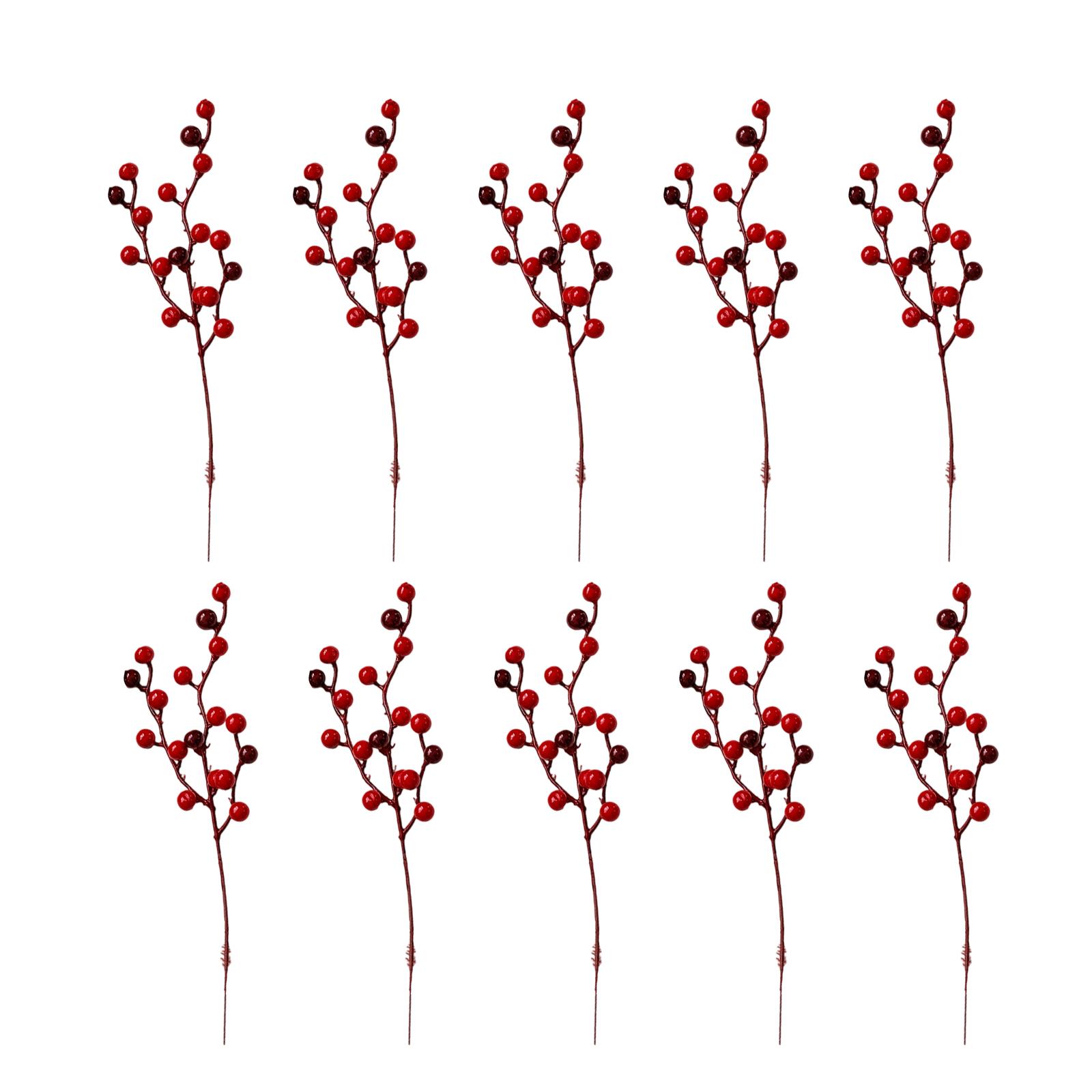 

Decorated With Sparkling Flower Accessories Christmas Wreaths Tree Decorations 10PC One Size червоний