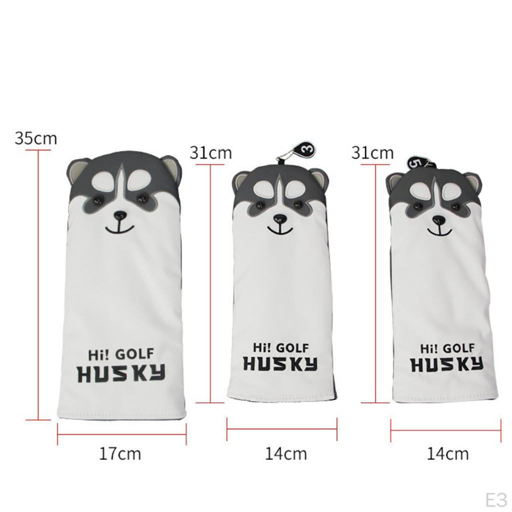 3er-Pack Golfschläger-Headcover, Performance PU-Abdeckung für Driver