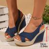 Comfort Platform Wedge Heel Sandals Women Summer  Sexy Cross Strap Peep Toe Back Strap Sandals Woman's Thick Bottom Shoes