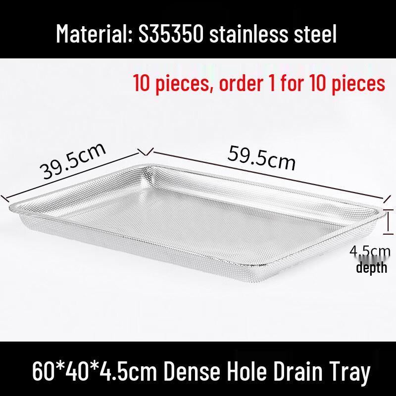 Jiemengzhe 304 Stainless Steel Perforated Rectangular Tray Set