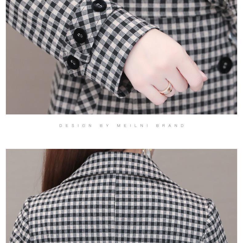 Casaco corta-vento xadrez feminino, agasalhos elegantes com cinto para a primavera