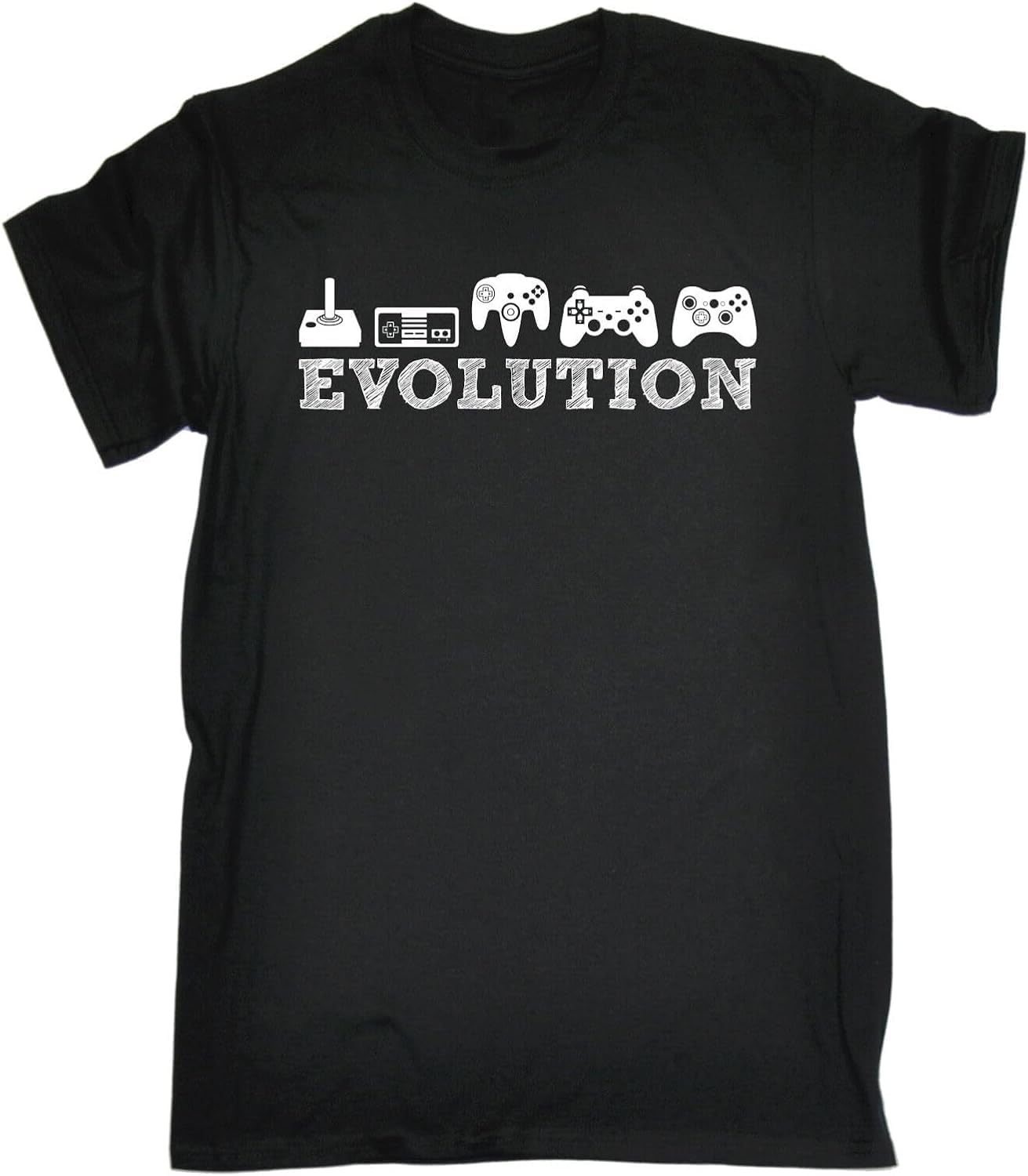 Evolution Gaming T-Shirt Gamer Nerd Geek Tee Top Funny Present Birthday Gift Mens XS чёрный