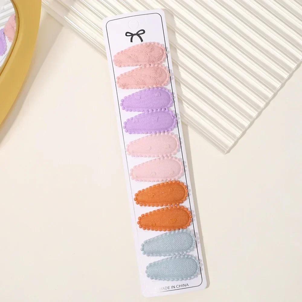 10/20Pcs Cotton Print Hair Clip Hairpin for Girl Fabric Plaid Mini BB Hairgripes Headwear Baby Hair Accessories New Year Gift
