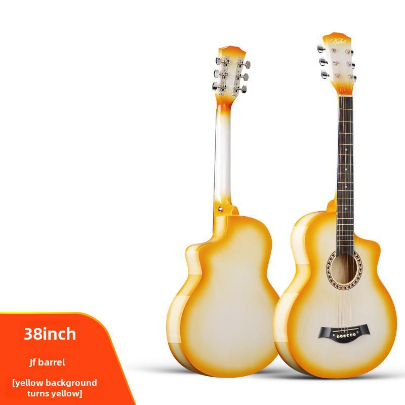 

«38-дюймовая фолк-гитара для начинающих — подобрана по цвету, идеальна для занятий и путешествий»