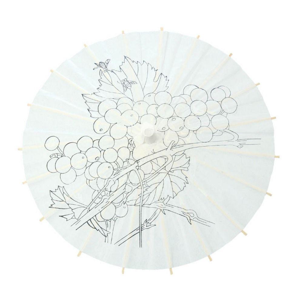 Vintage Blank Paper Umbrella DIY Chinese Umbrella Wood Drawing Umbrella  Wedding Party Favors