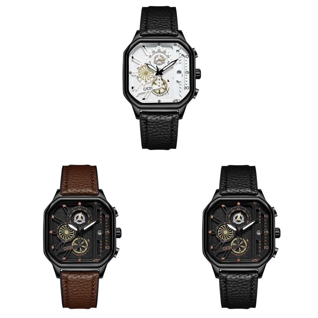 Minimalist Square Mens Watch Quartz Waterproof Business Wear For Men