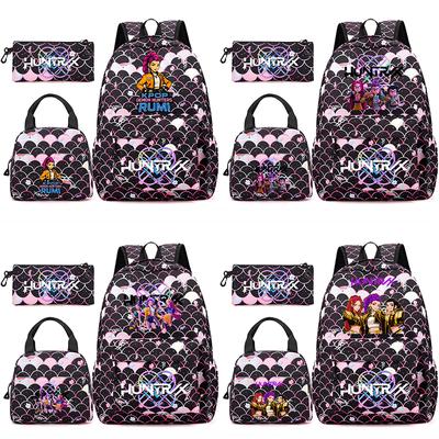 3Pcs/set Kpop Printed Backpack Handbag Pencil Case for Teenger Student Girl Boy Schoolbag Bookbag Large Capacity Travel Bag Kid Gift Mochila