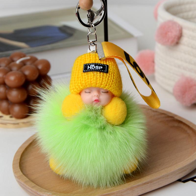 Echter Fuchs Haarball Schlafpuppe Anhänger Plüsch Schlüsselanhänger Accessoires Fell Geschenk Schmuck