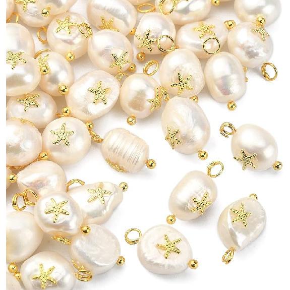 Airssory 100 Pcs Ocean Life Charms Natural Cowrie Shell Charms for Earring Bracelet Necklace Jewelry DIY Craft Making