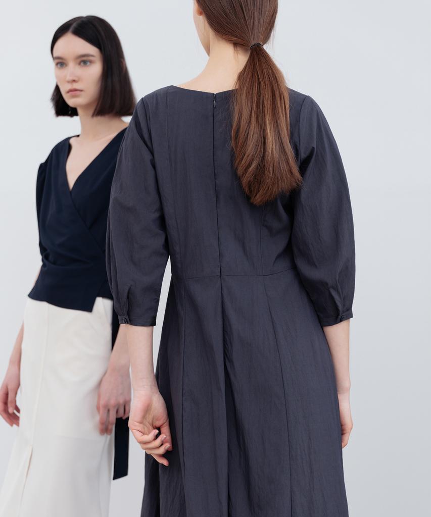 Rie Square Neck Puff Sleeve Dress Wb