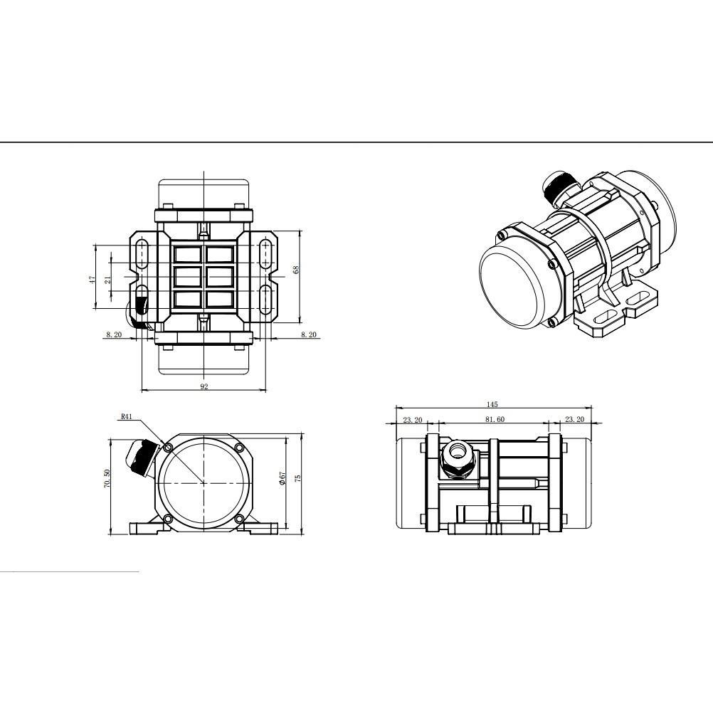 Strong Poewr Brushless Motor DC 12V 24V Electric Engine Concrete Vibrator High Frequency Vibrator Eccentric Motor