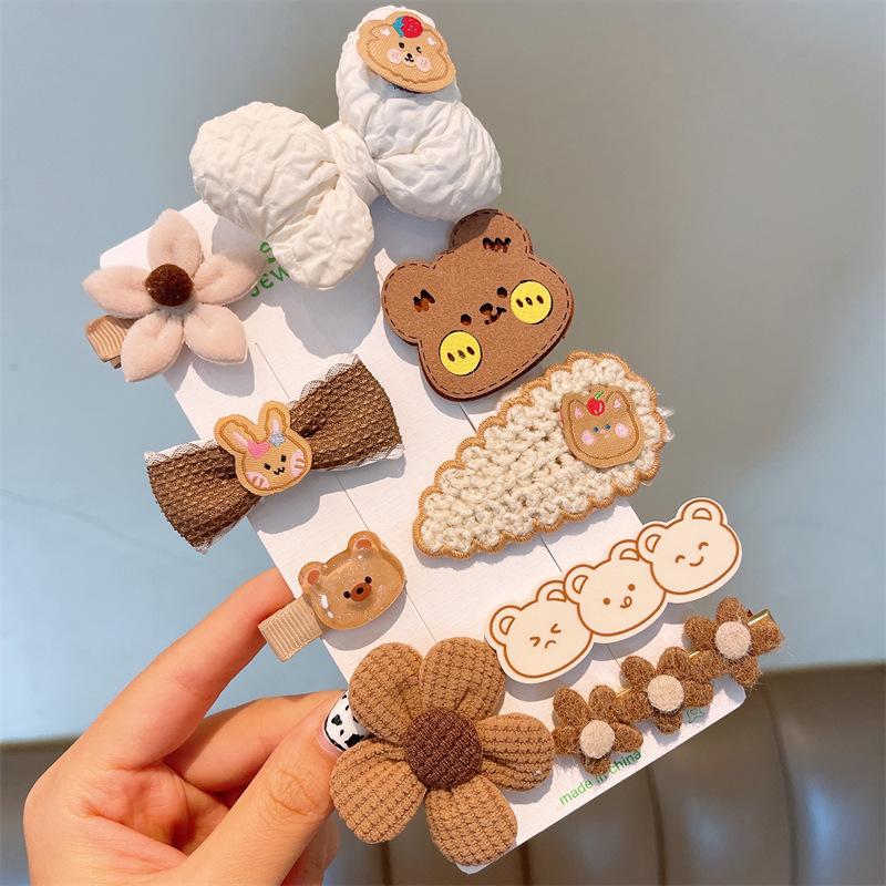 Milk Coffee Color Bow Hair Ties - No Damage Elastic Bands for Little Girls