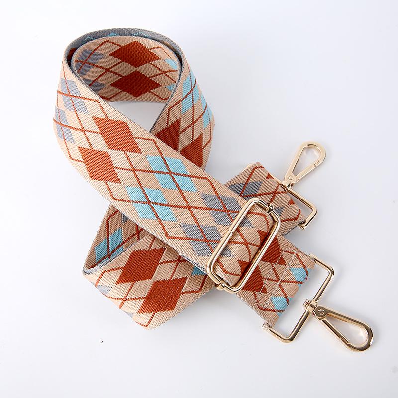 Versatile Creative Color Rhombus Bag Strap Accessories Adjustable Shoulder Crossbody Backpack Strap Replacement Shoulder Strap