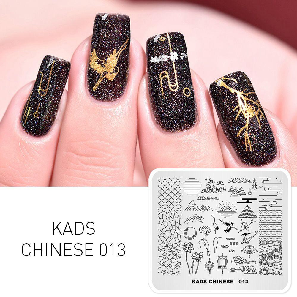 

KADS Китайский стиль 013, штамповочная пластина, пластины для маникюра, печать на ногтях, шаблон для штамповки