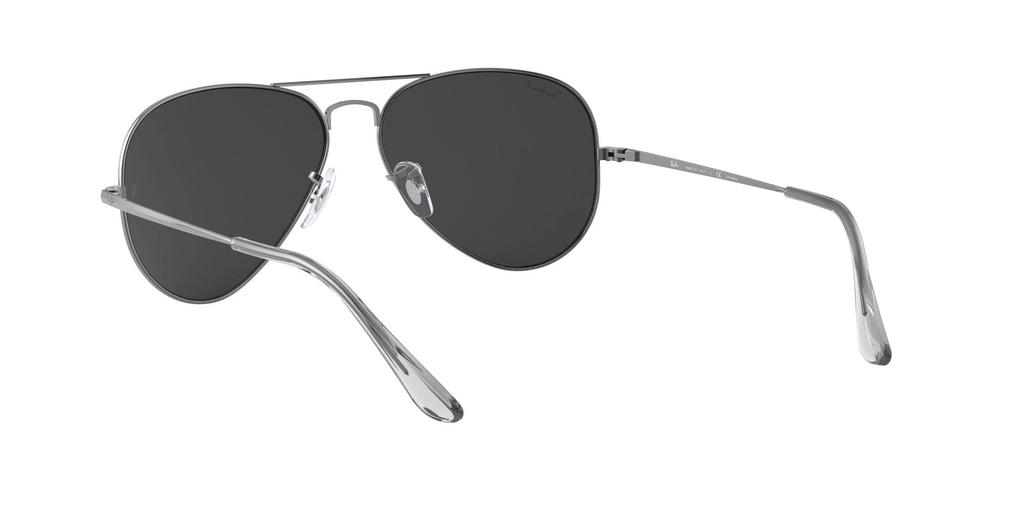 RB3689 AVIATOR SHINY GUNMETAL WITH POLAR BLACK LENS METAL II Sunglasses Ray-Ban (Polarized, Photochromic)