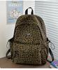 College student schoolbag female junior high school student retro leopard print backpack lightweight high school student computer travel backpack tide