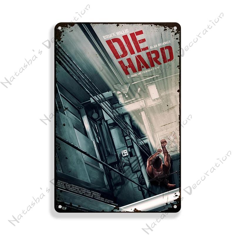 American Movie Die Hard Metal Signs Retro Metal Tin Sign Garage Man Cave Wall Decor Retro Metal Signs Vintage Industrial Decor