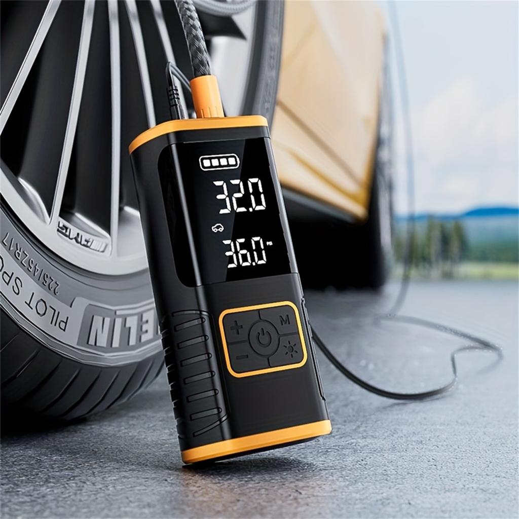 Cordless Tire Inflator Portable Compressor - 150PSI with Auto Shutoff Function for Car Tires, Inflatables, Motorcycle, Balls, Compact Bike Tire Pu