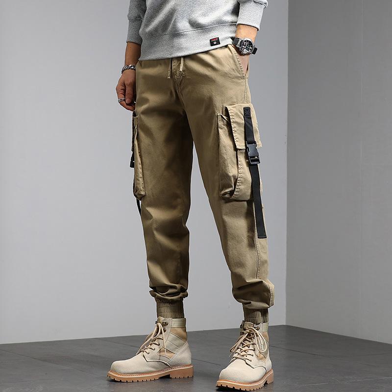 Autumn and Winter Men's Casual Tooling Harlan Pants Men's Trend Tied Feet Large Size Tooling Trousers Men's American Tooling Trousers