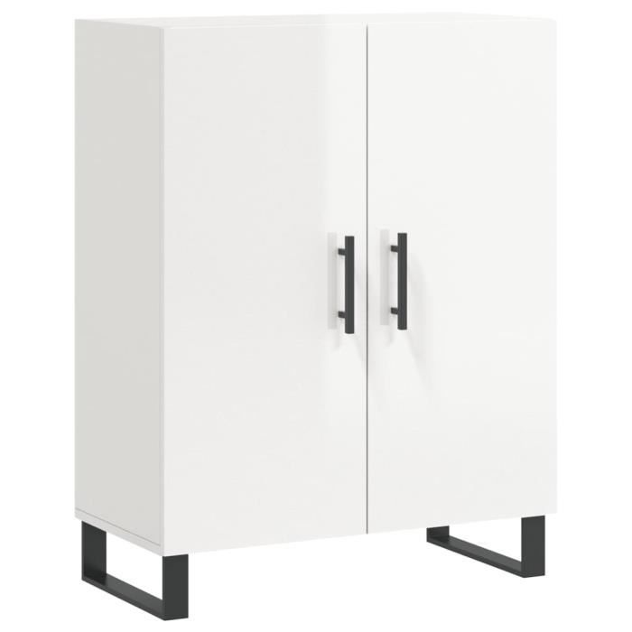 VidaXL Buffet Blanc brillant 69,5x34x90 cm Bois d'ingénierie 827750