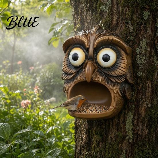 Fence Mount Bird Feeder Tree Face Feeder Funny Garden Sculpture Decorative Outdoor for Trees Fences Posts Walls Hanging