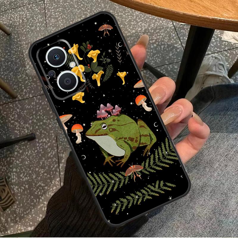 Vintage Retro Frog Mushrooms For OPPO Reno 10 11 12 13 14 Pro 7 8 Lite 8T 11F 12F 13F 14F OPPO Find X8 X9 X5 X6 Pro Case