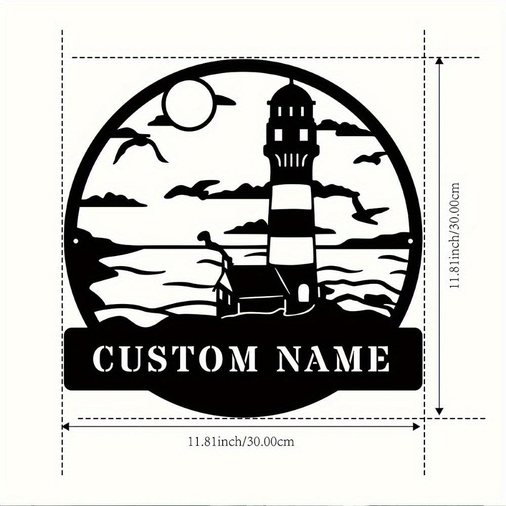 Custom Metal Wall Art Lighthouse Sculpture Personalized Coastal Home Decor Rustic Sign TYDZ003024