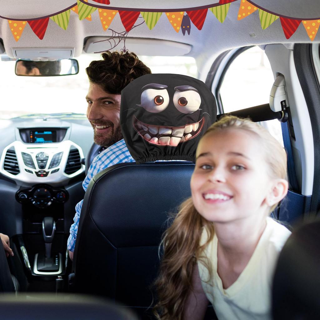 Halloween Headrest Covers Universal elastic car seat pillow cover Halloween funny car headrest cover Auto Interior Decoration
