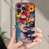 Hot-selling Creative Flower and Girl Pattern Mobile Phone Case Suitable for iPhone