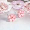1Pair of Women's Three-dimensional Cherry Blossoms Exquisite and Cute Girl High-end Stud Earrings