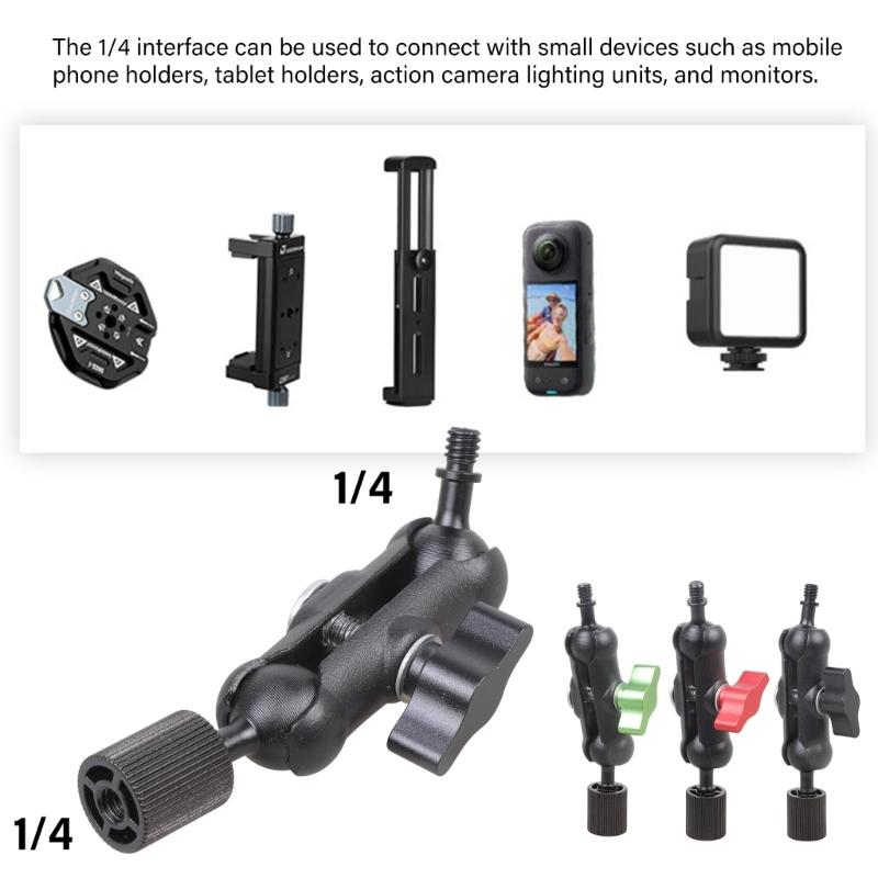 Iron Clamp Ball Head Clamp 1/4inch Male to Female Threaded For Phone Video Mount Camera Monitor LED Light Car Microphones