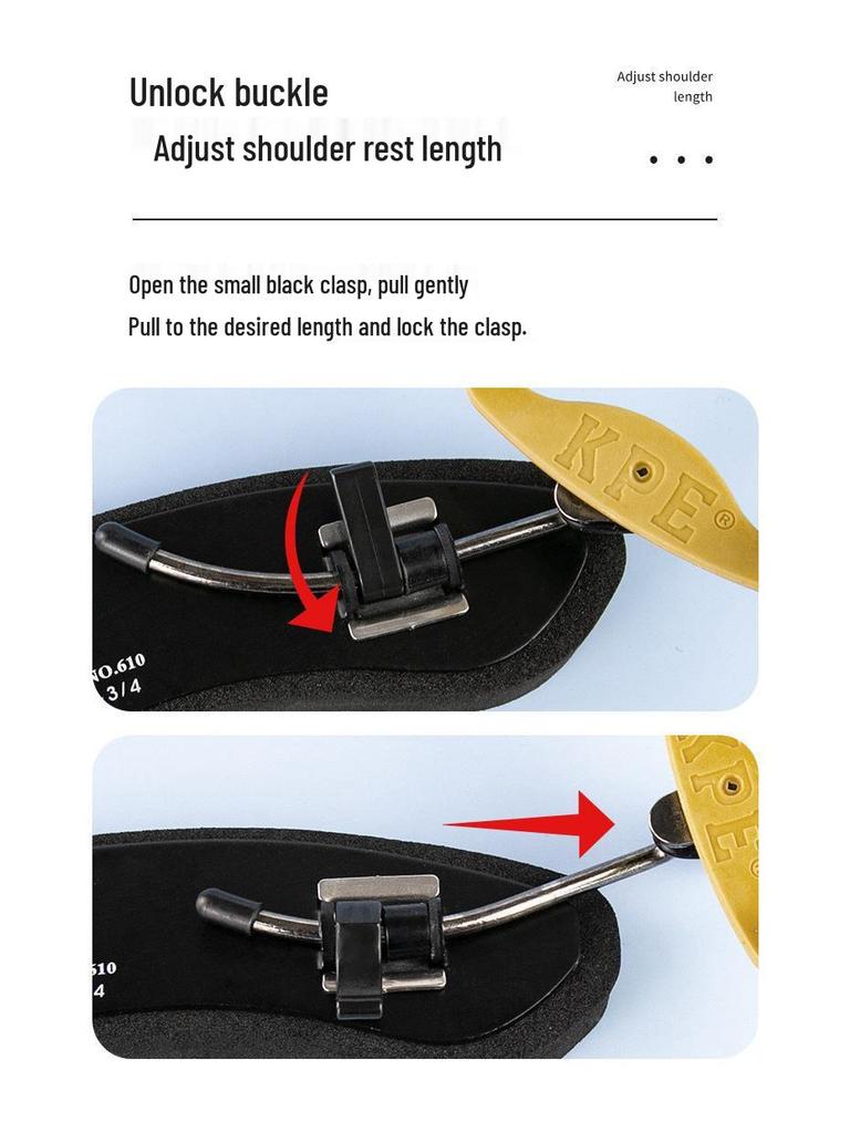 KPE Adjustable Violin Shoulder Rest with Thick Sponge Pad for 1/2, 1/4, 3/4, 4/4 Violins