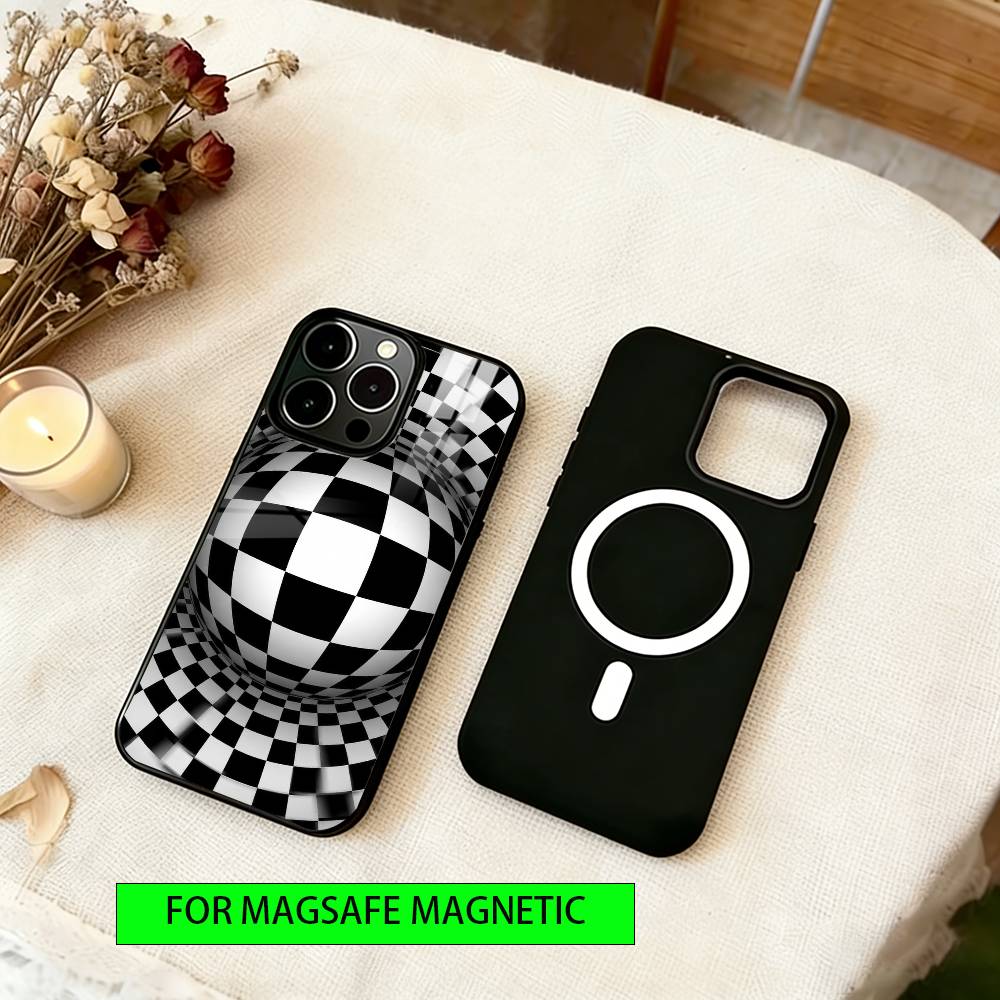 Minimalist Geometric Patterns  Phone Case For iPhone17,16,15,14,13,12,11 Plus,Pro Magnetic with Magsafe Wireless Charging