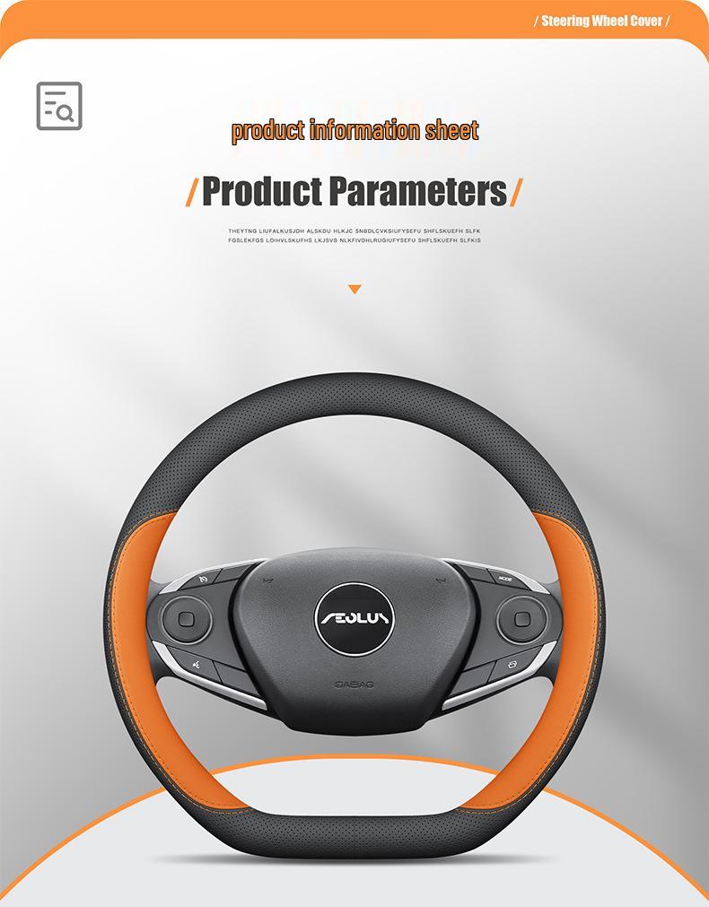 Ultra-Thin Genuine Leather Steering Wheel Cover for Dongfeng Nano 01, Fengshen L7, Xinghai S7, Yixuan, Lingzhi