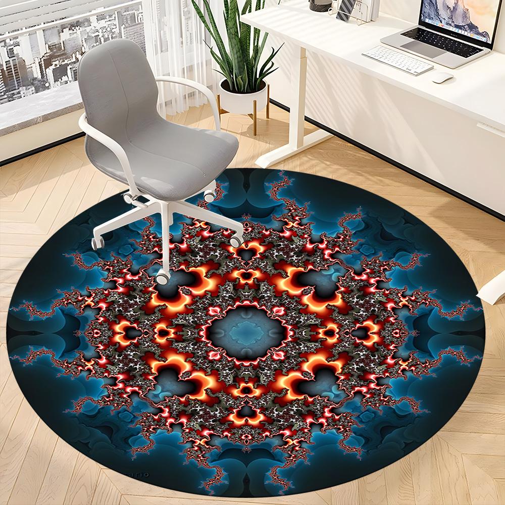 

1PC Fractal Art Chair Carpet for Office Non-Slip, Lightweight, Machine Washable Rug for Office, Sleeping, Room - Holiday Decoryy251009136 80cm by 80cm