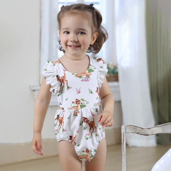 Oblečení pro novorozenou holčičku Dupačky Bez rukávů Měkké Prodyšné Neblednoucí Kojenecká kombinéza Kreslená Kojenecké body Kombinéza