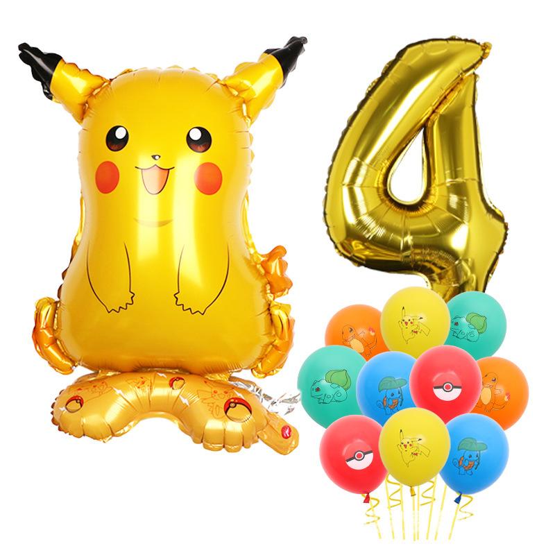 Standing Pokémon Pikachu Squirtle Child Elf Birthday Aluminum Film Printing Latex Balloon Gift