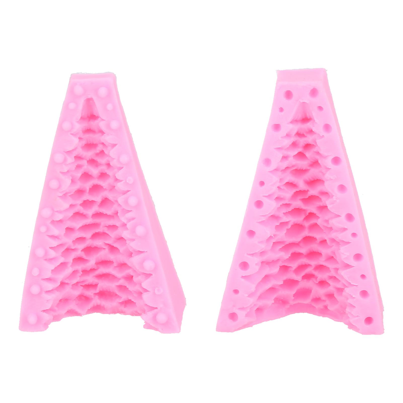 

2Pcs Silicone Molds 3D DIY Christmas Tree Nonstick Durable High Temperature Resistance Fondant Molds for Home Bakery